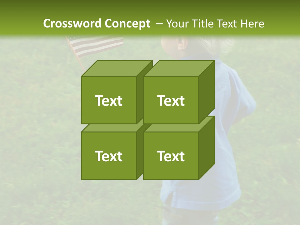 Toddler Running Around Waving An American Flag PowerPoint Template