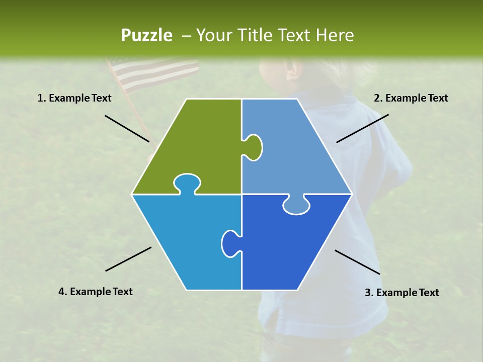 Toddler Running Around Waving An American Flag PowerPoint Template