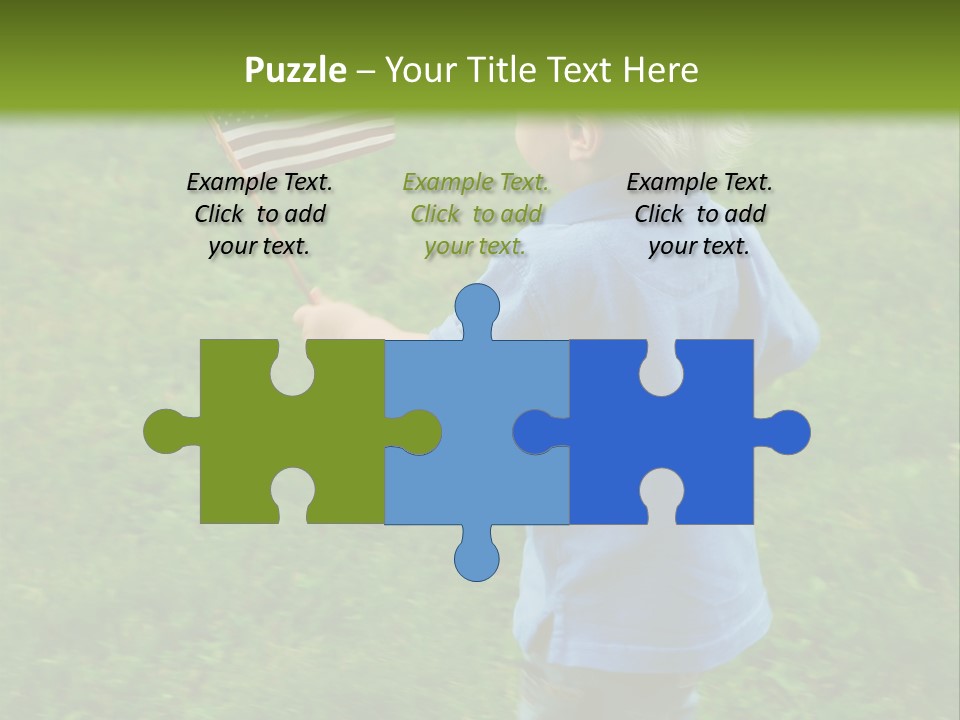 Toddler Running Around Waving An American Flag PowerPoint Template