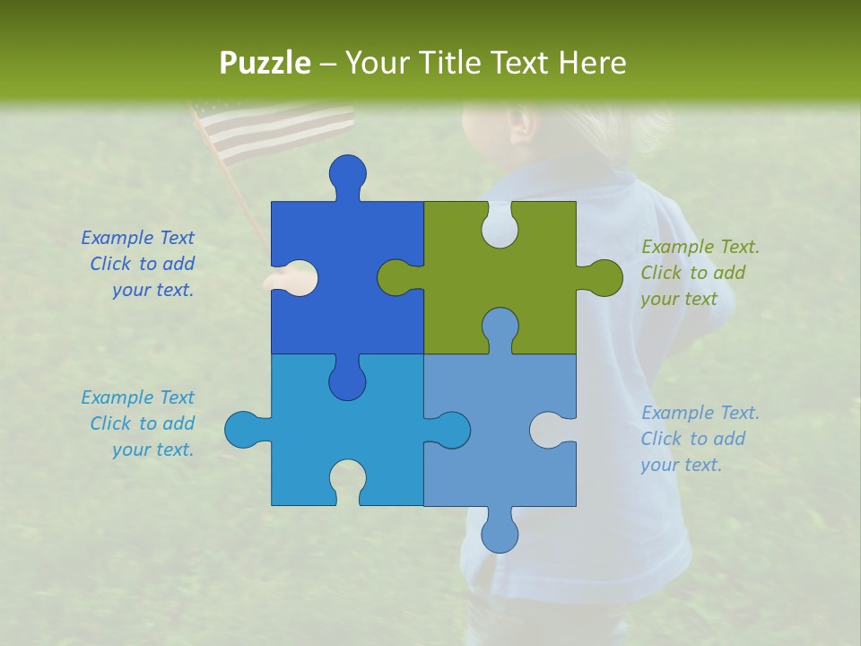 Toddler Running Around Waving An American Flag PowerPoint Template