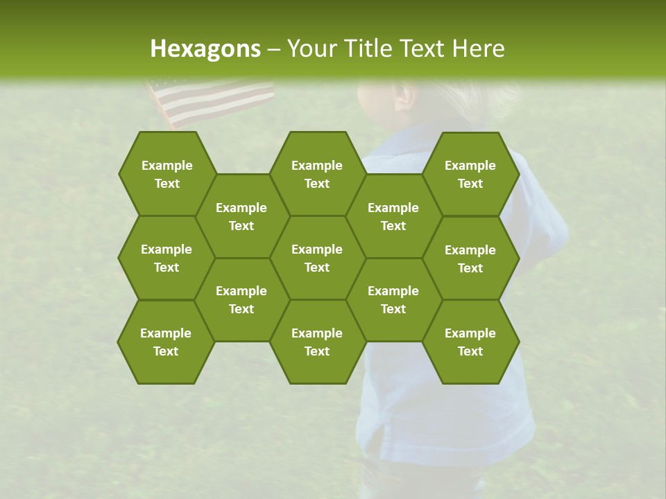 Toddler Running Around Waving An American Flag PowerPoint Template