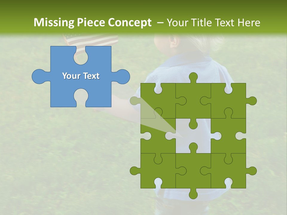 Toddler Running Around Waving An American Flag PowerPoint Template