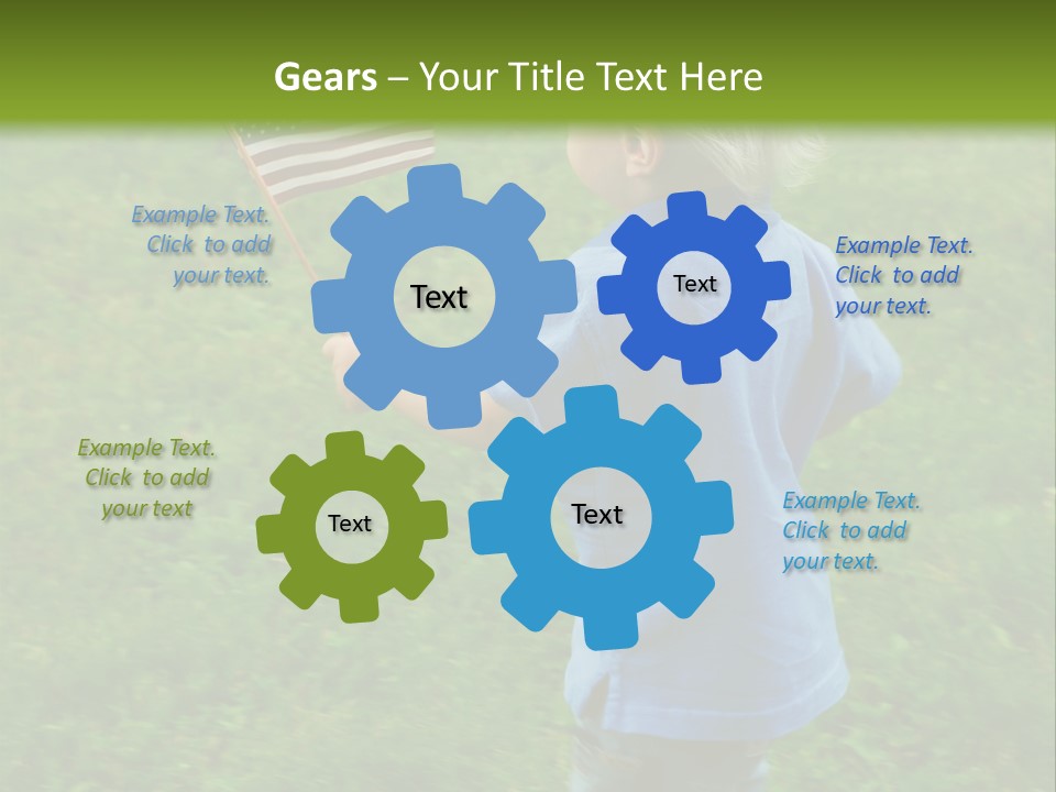 Toddler Running Around Waving An American Flag PowerPoint Template