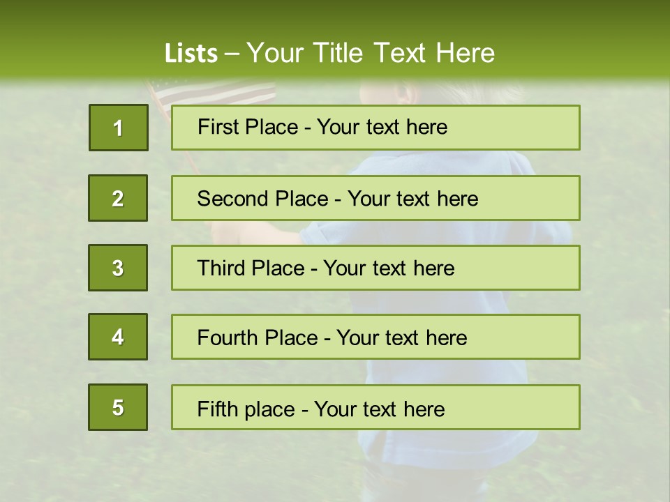 Toddler Running Around Waving An American Flag PowerPoint Template