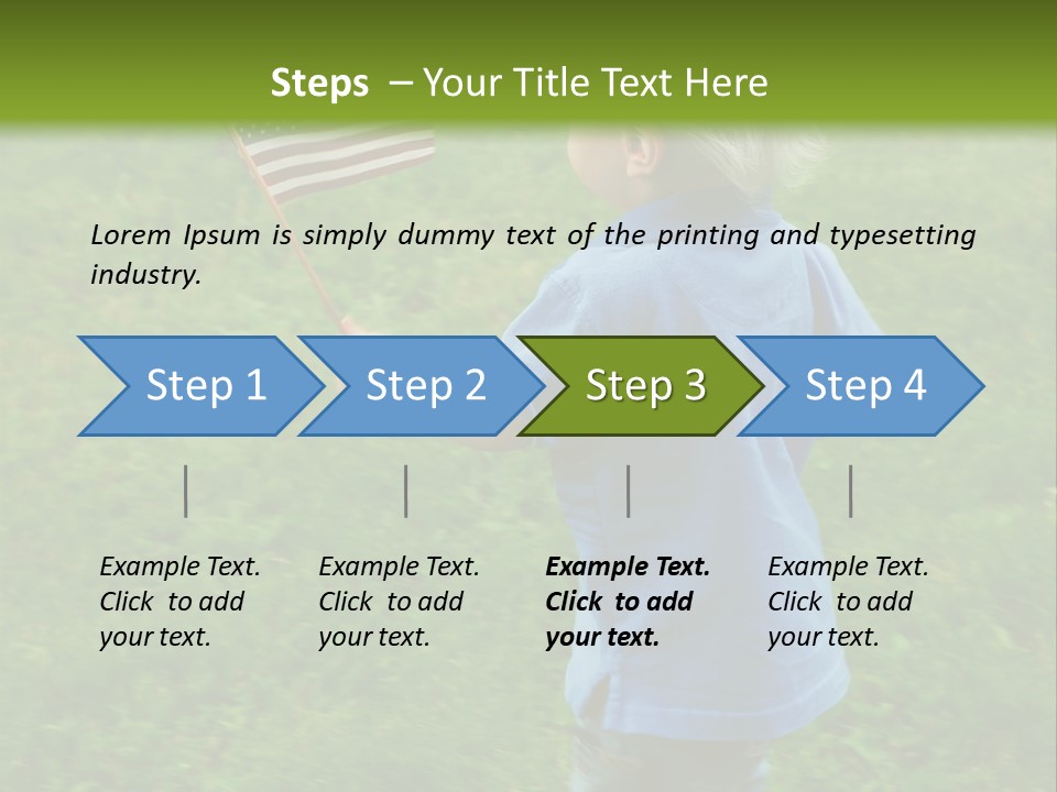 Toddler Running Around Waving An American Flag PowerPoint Template