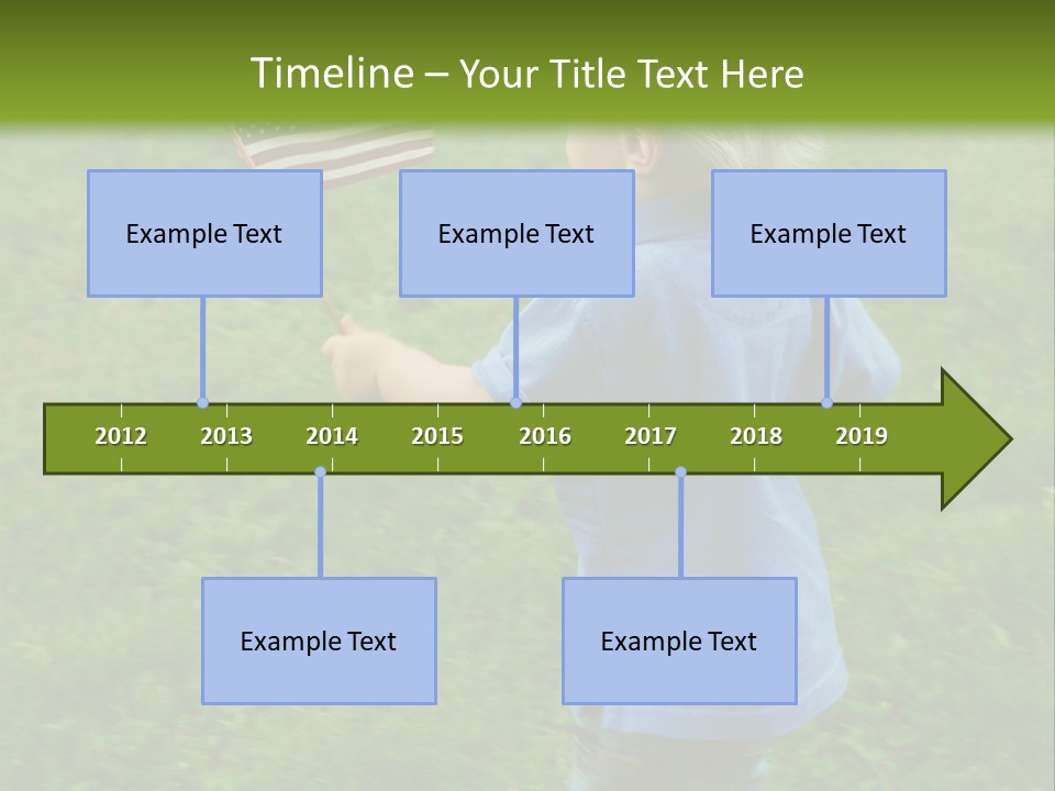 Toddler Running Around Waving An American Flag PowerPoint Template