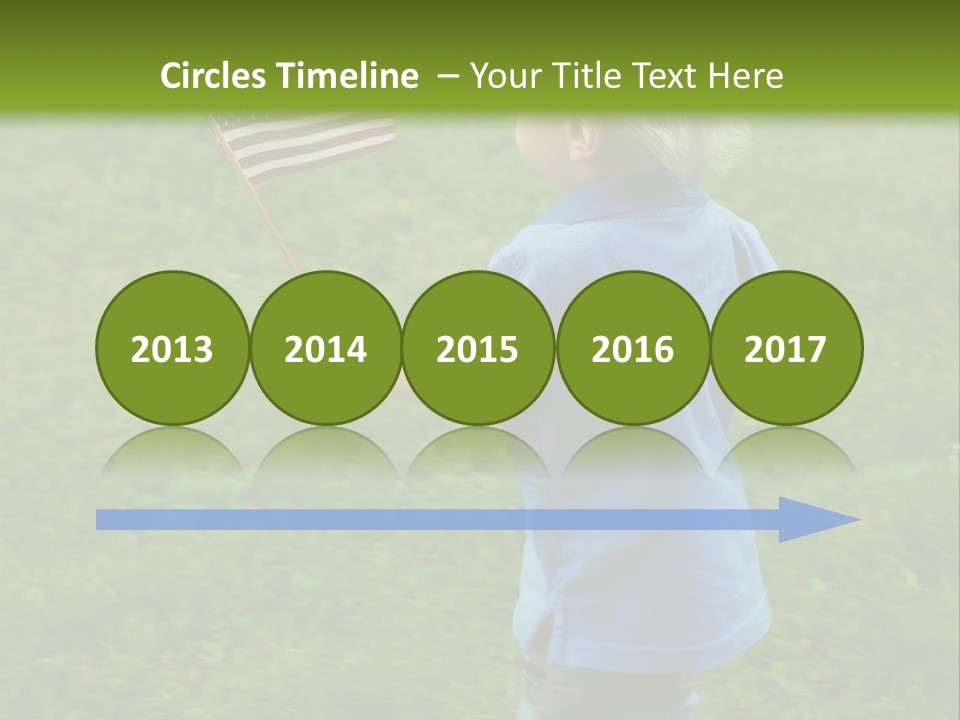 Toddler Running Around Waving An American Flag PowerPoint Template