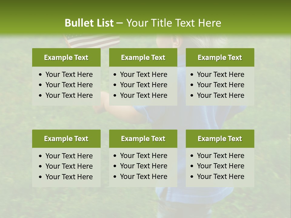 Toddler Running Around Waving An American Flag PowerPoint Template