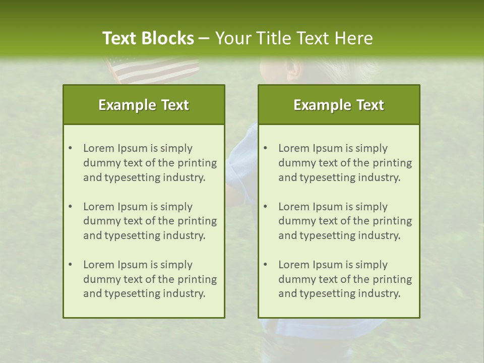 Toddler Running Around Waving An American Flag PowerPoint Template