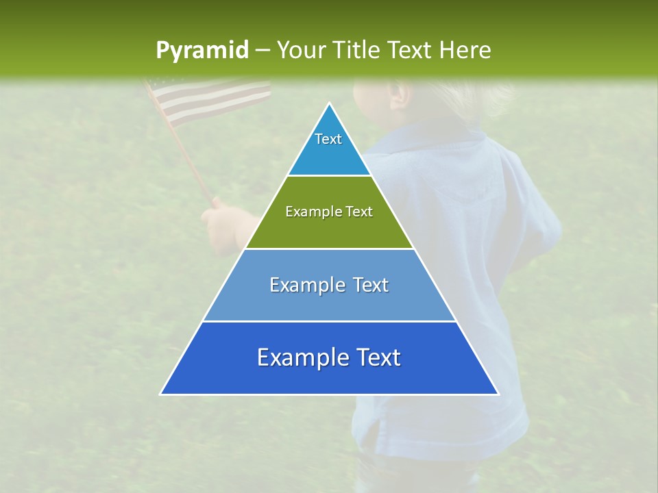 Toddler Running Around Waving An American Flag PowerPoint Template