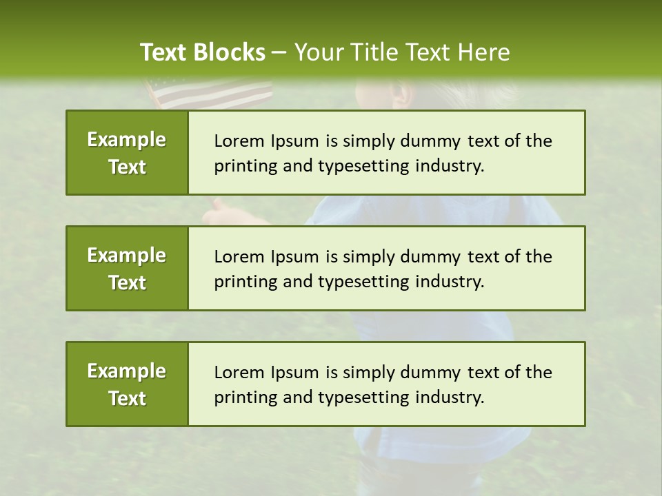 Toddler Running Around Waving An American Flag PowerPoint Template