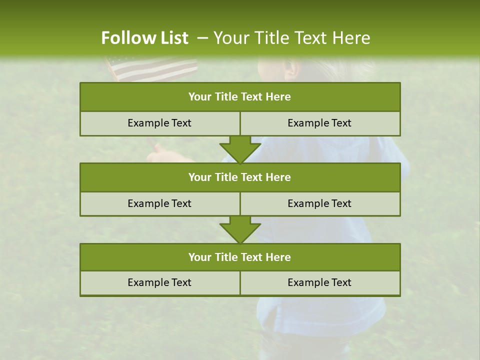 Toddler Running Around Waving An American Flag PowerPoint Template