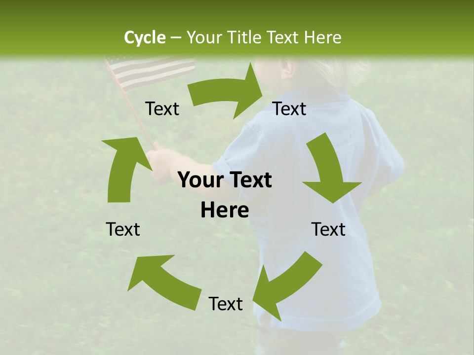 Toddler Running Around Waving An American Flag PowerPoint Template