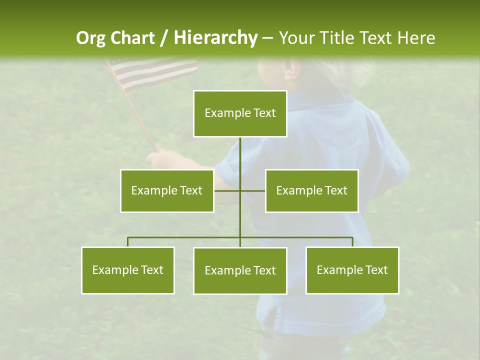 Toddler Running Around Waving An American Flag PowerPoint Template