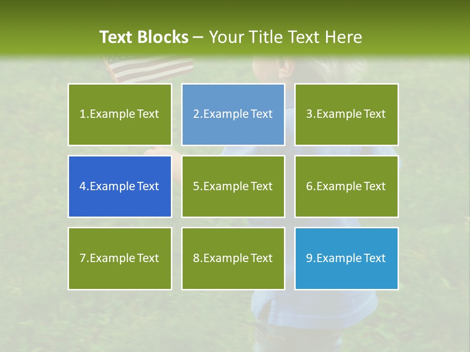 Toddler Running Around Waving An American Flag PowerPoint Template