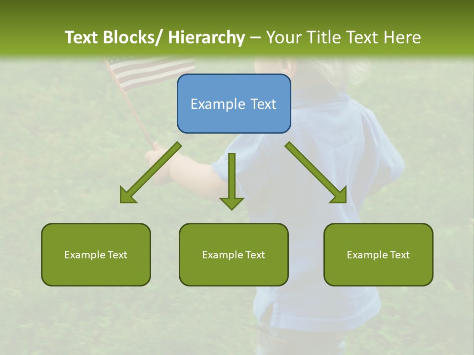 Toddler Running Around Waving An American Flag PowerPoint Template