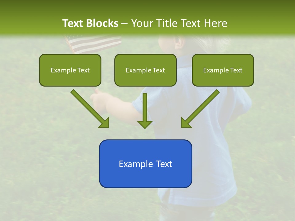 Toddler Running Around Waving An American Flag PowerPoint Template