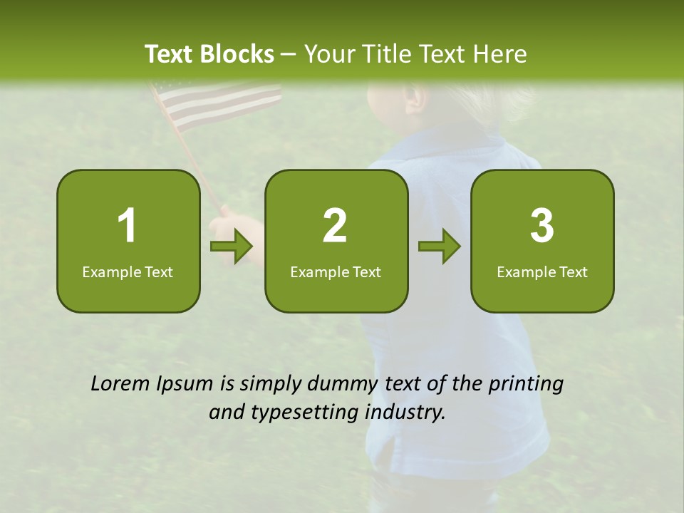 Toddler Running Around Waving An American Flag PowerPoint Template