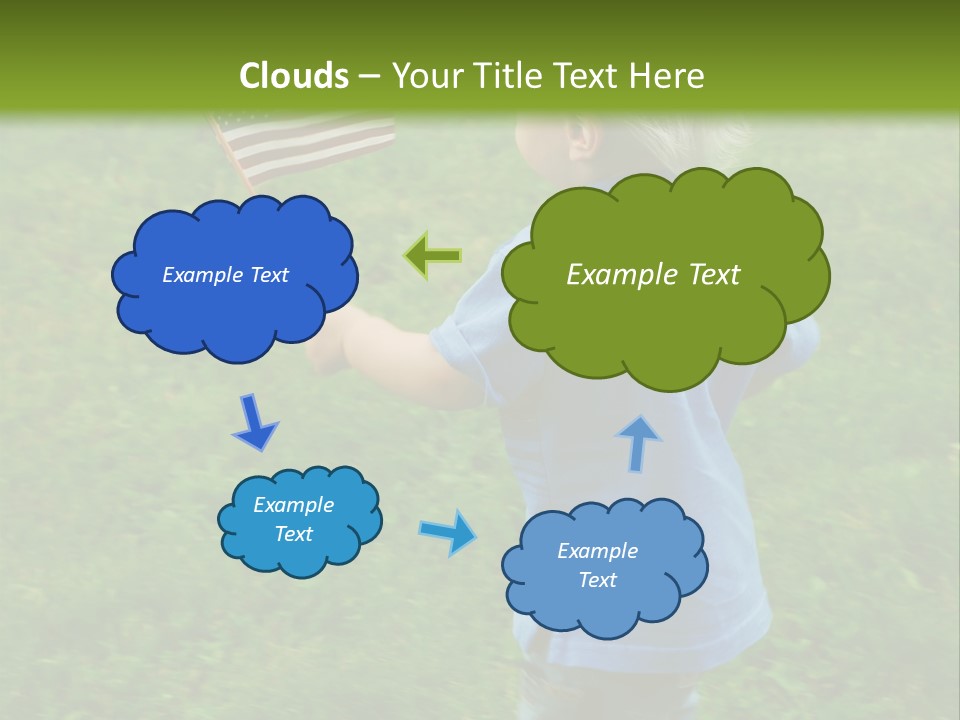 Toddler Running Around Waving An American Flag PowerPoint Template