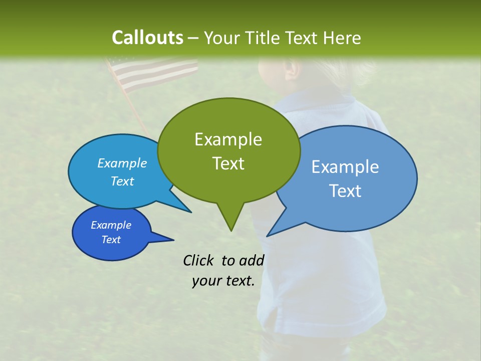 Toddler Running Around Waving An American Flag PowerPoint Template