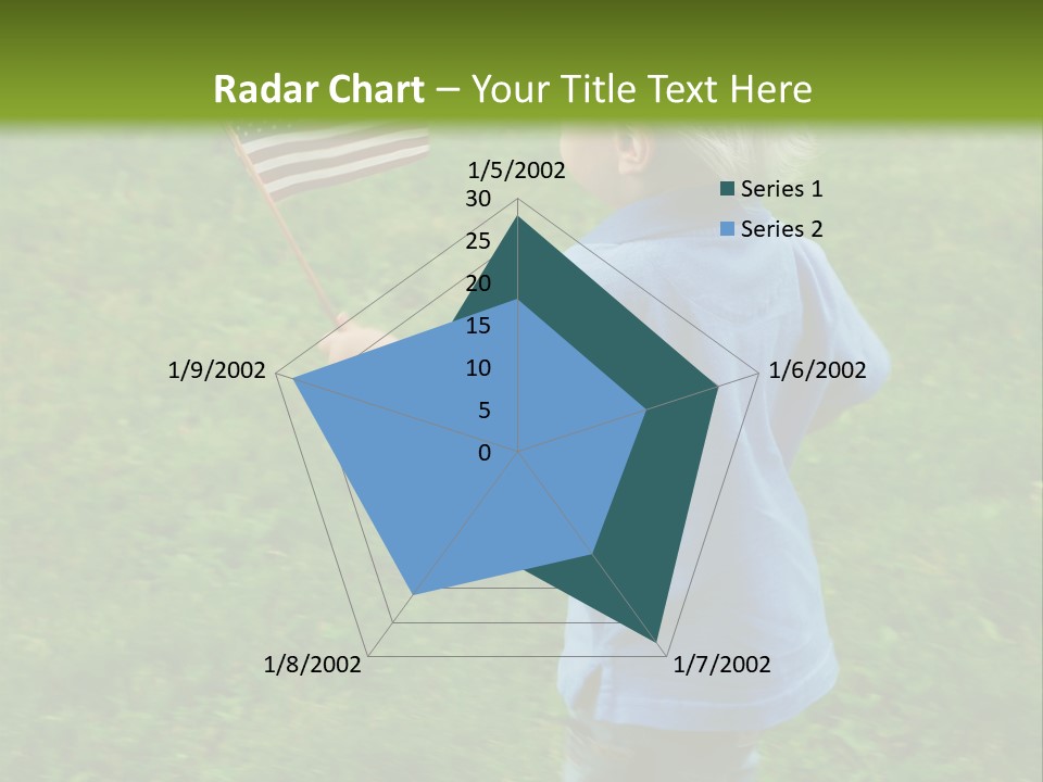 Toddler Running Around Waving An American Flag PowerPoint Template