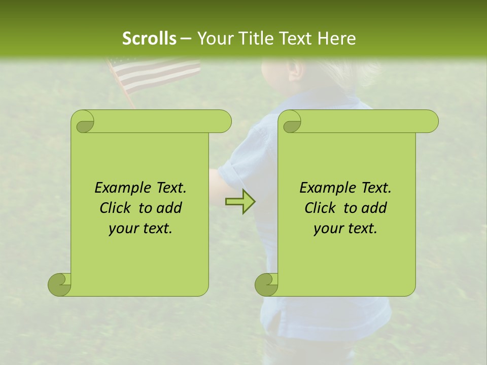Toddler Running Around Waving An American Flag PowerPoint Template