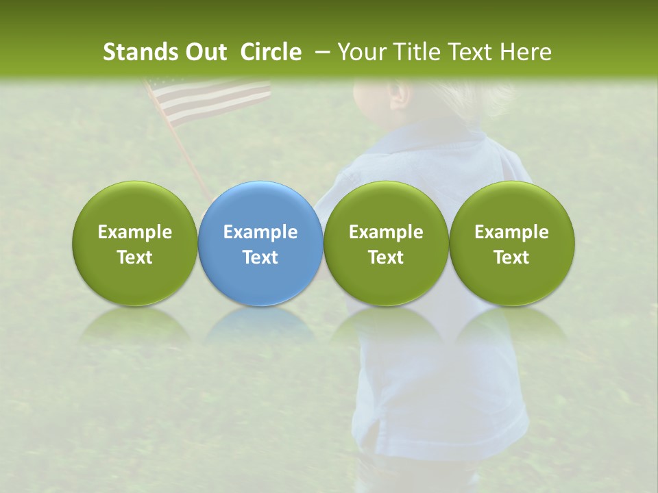 Toddler Running Around Waving An American Flag PowerPoint Template