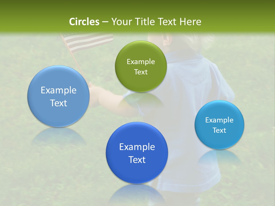 Toddler Running Around Waving An American Flag PowerPoint Template