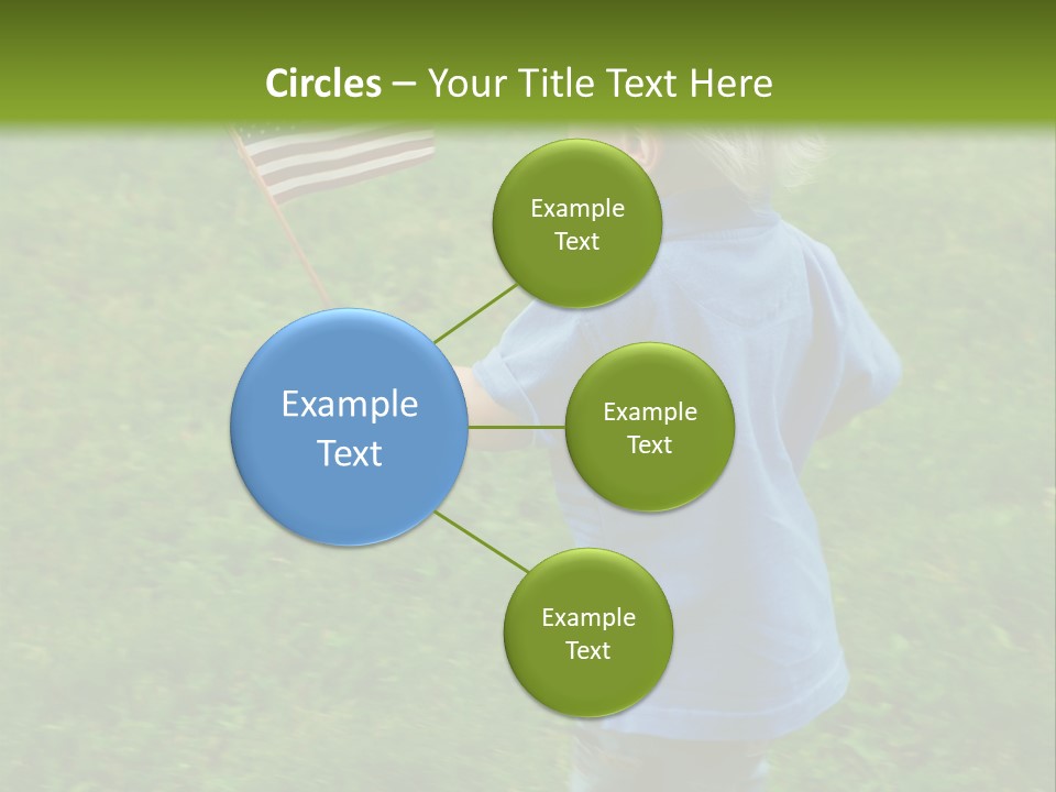 Toddler Running Around Waving An American Flag PowerPoint Template