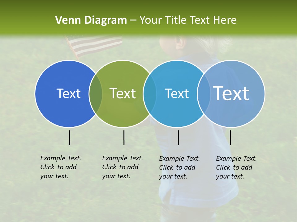 Toddler Running Around Waving An American Flag PowerPoint Template