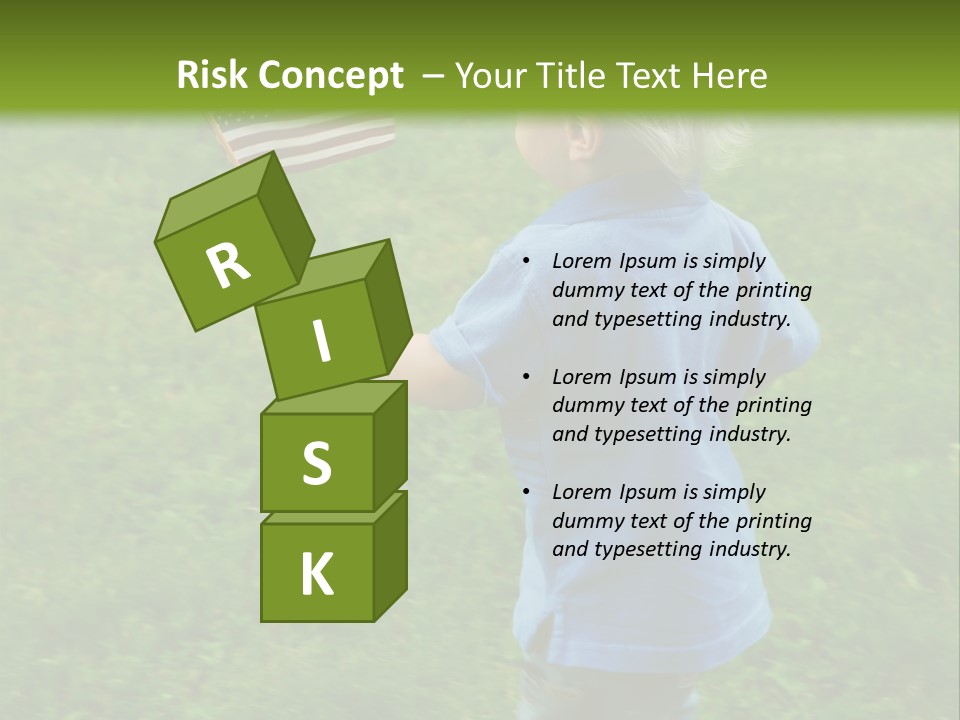 Toddler Running Around Waving An American Flag PowerPoint Template