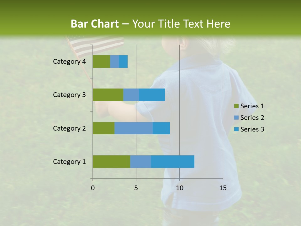 Toddler Running Around Waving An American Flag PowerPoint Template