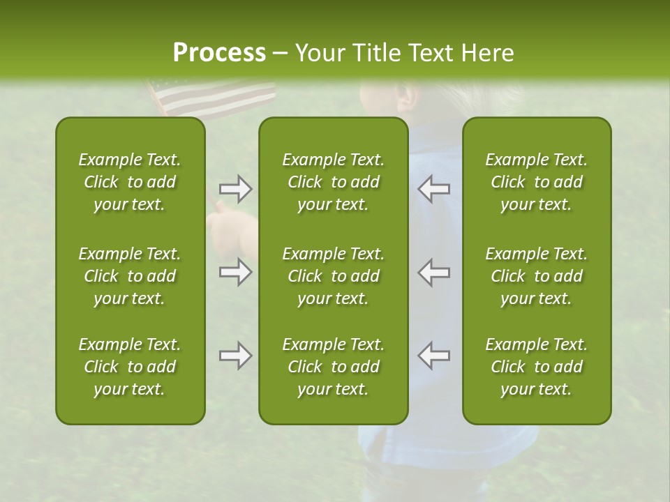 Toddler Running Around Waving An American Flag PowerPoint Template