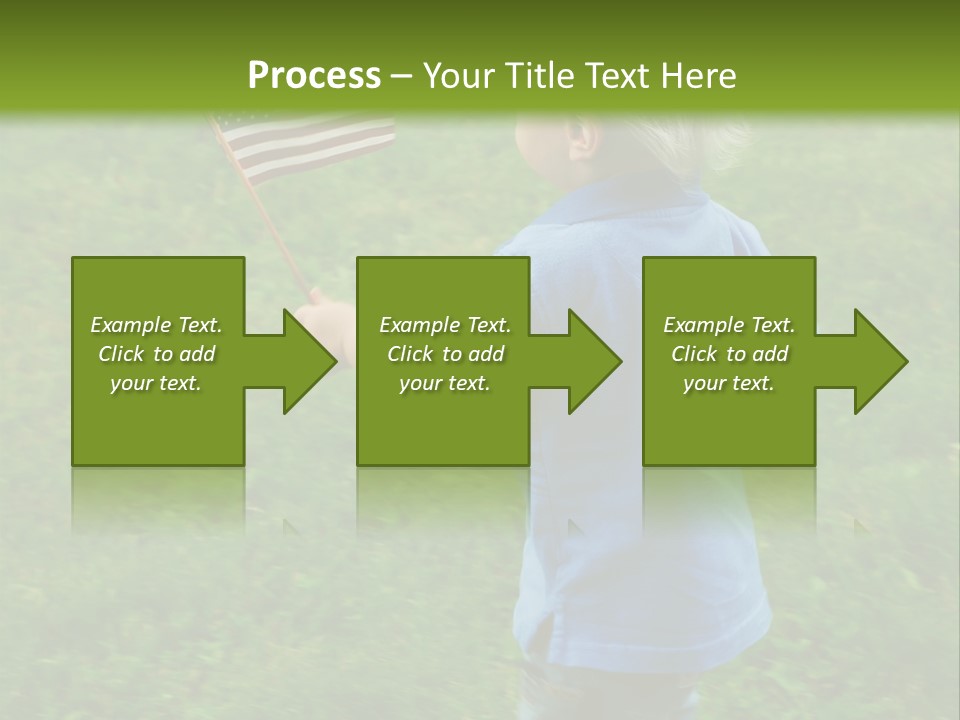 Toddler Running Around Waving An American Flag PowerPoint Template