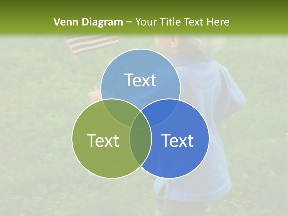 Toddler Running Around Waving An American Flag PowerPoint Template