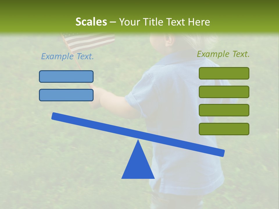 Toddler Running Around Waving An American Flag PowerPoint Template