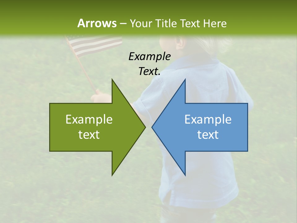 Toddler Running Around Waving An American Flag PowerPoint Template