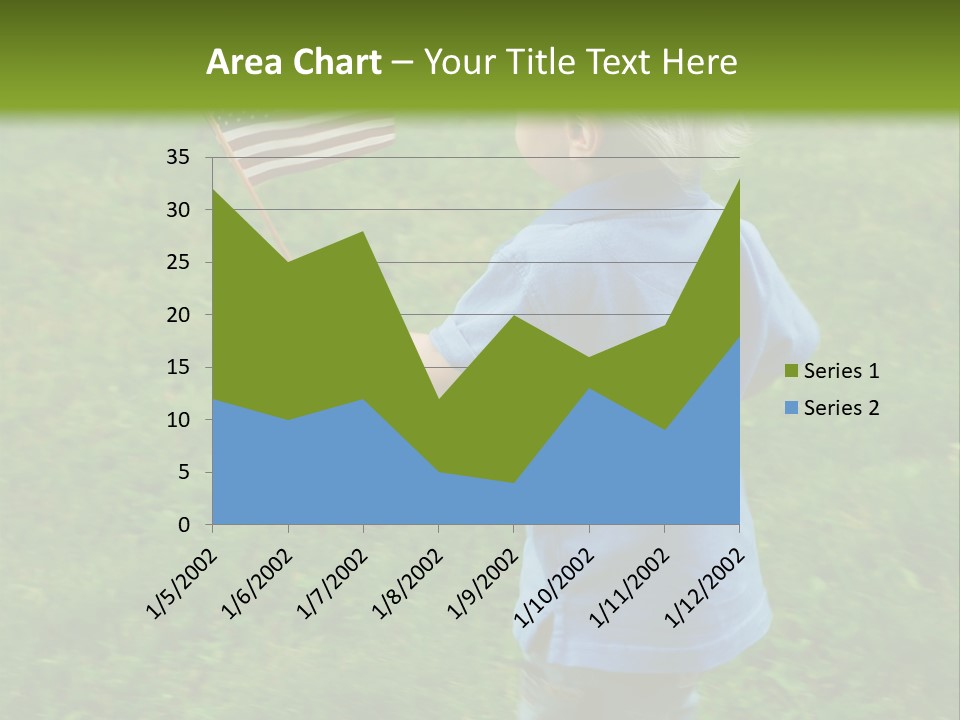 Toddler Running Around Waving An American Flag PowerPoint Template