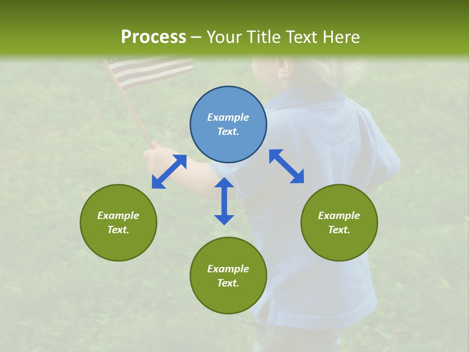 Toddler Running Around Waving An American Flag PowerPoint Template