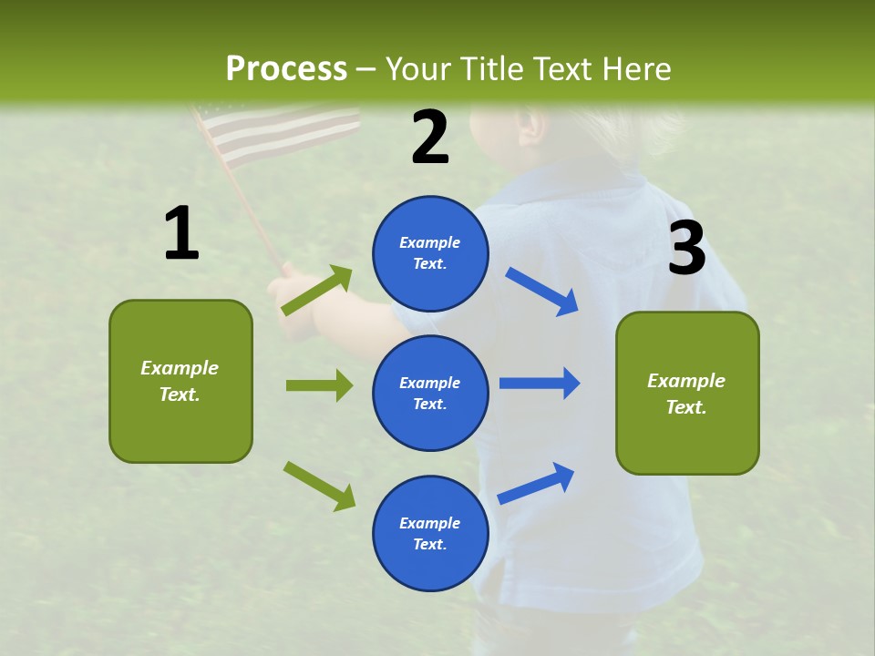 Toddler Running Around Waving An American Flag PowerPoint Template