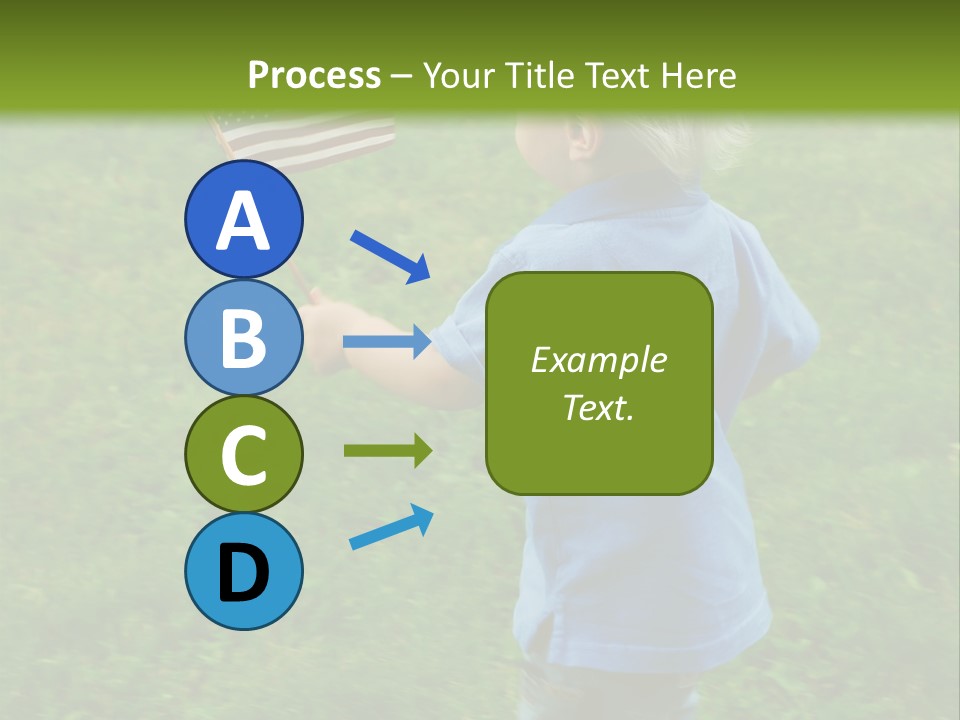 Toddler Running Around Waving An American Flag PowerPoint Template