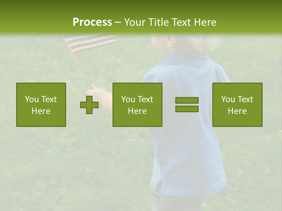 Toddler Running Around Waving An American Flag PowerPoint Template
