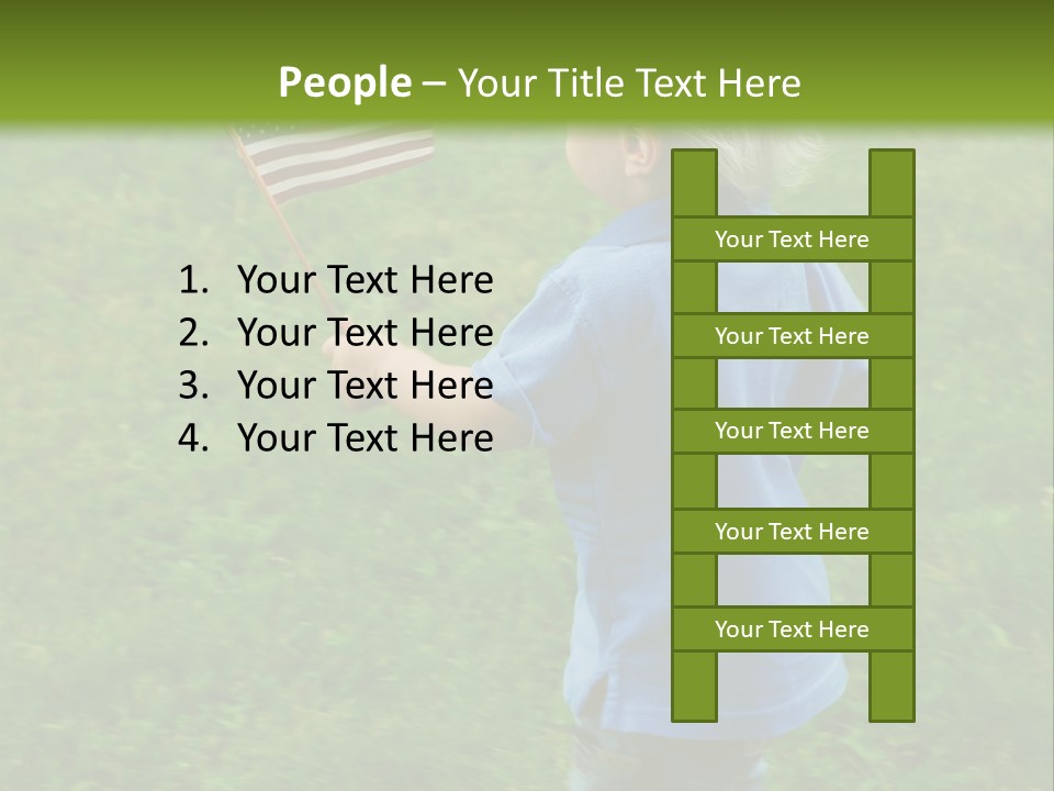 Toddler Running Around Waving An American Flag PowerPoint Template