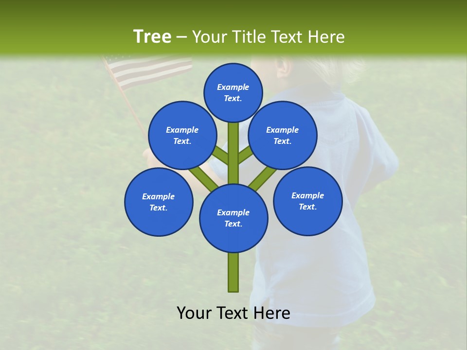 Toddler Running Around Waving An American Flag PowerPoint Template