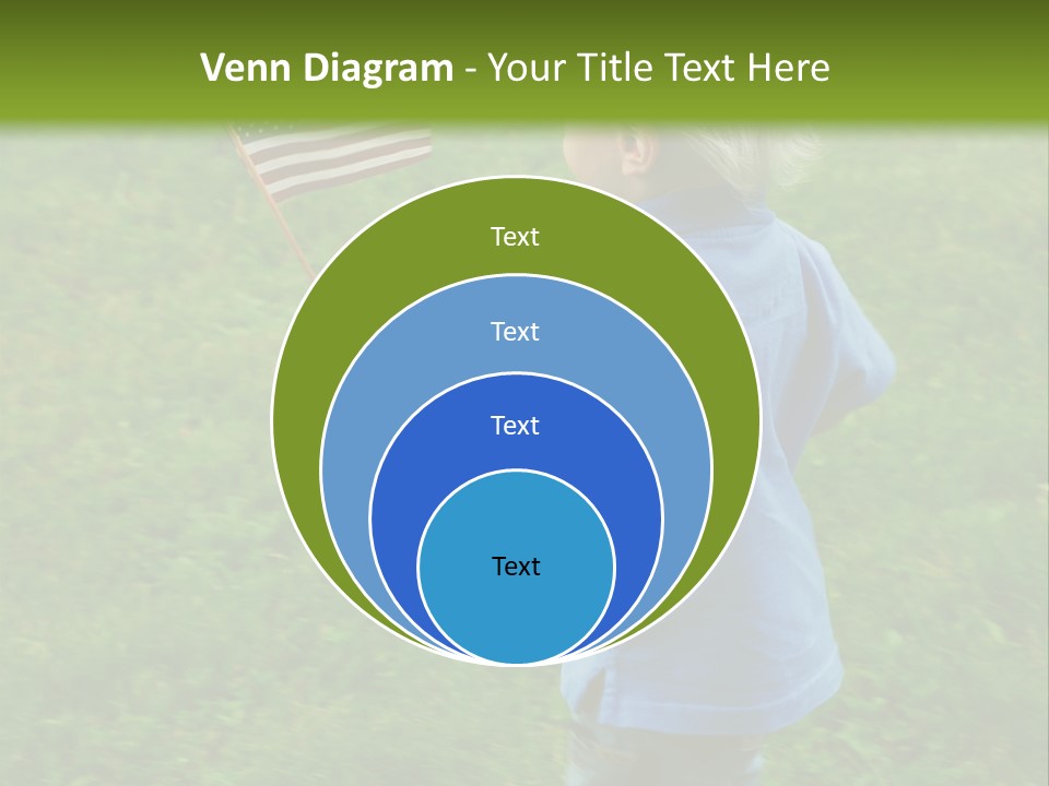 Toddler Running Around Waving An American Flag PowerPoint Template
