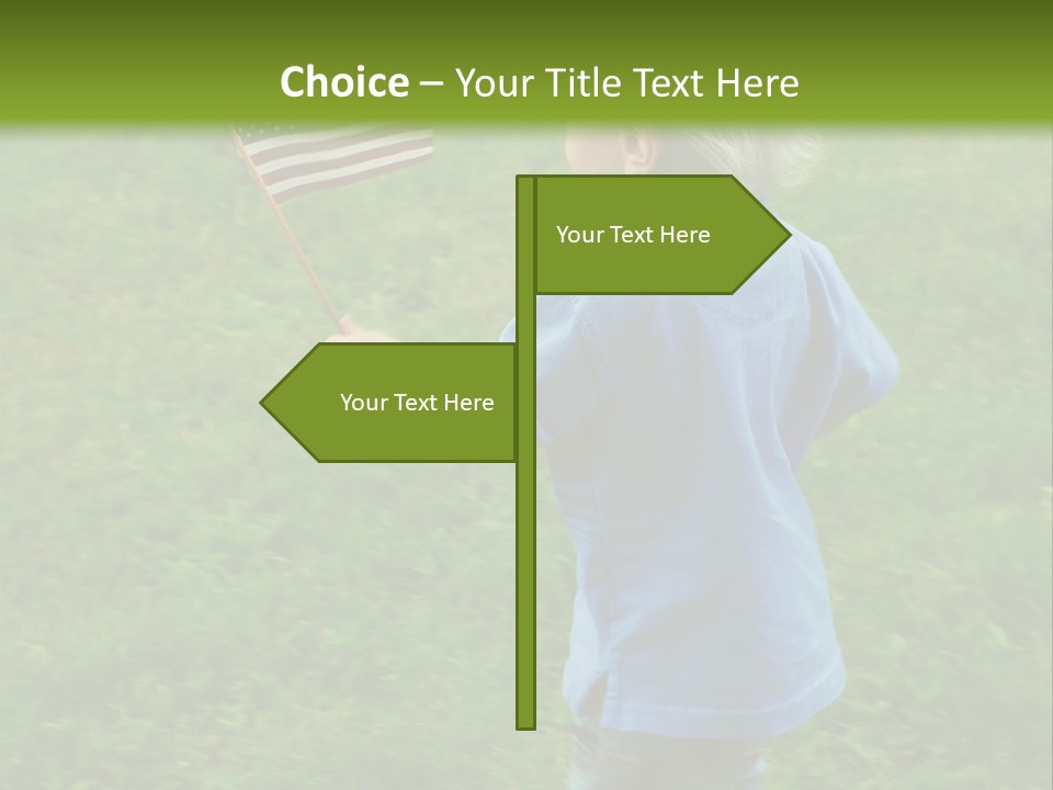 Toddler Running Around Waving An American Flag PowerPoint Template