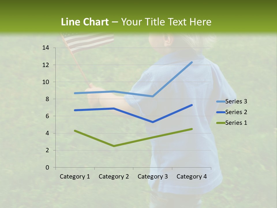 Toddler Running Around Waving An American Flag PowerPoint Template
