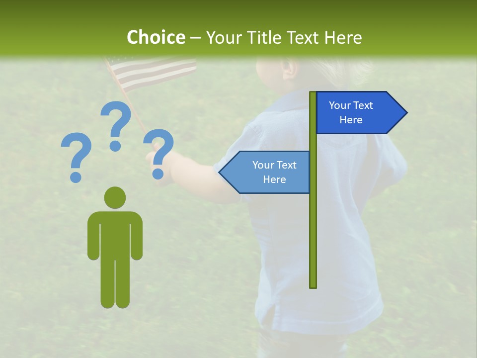 Toddler Running Around Waving An American Flag PowerPoint Template