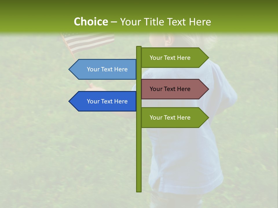 Toddler Running Around Waving An American Flag PowerPoint Template