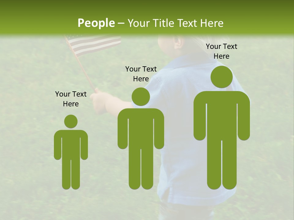 Toddler Running Around Waving An American Flag PowerPoint Template